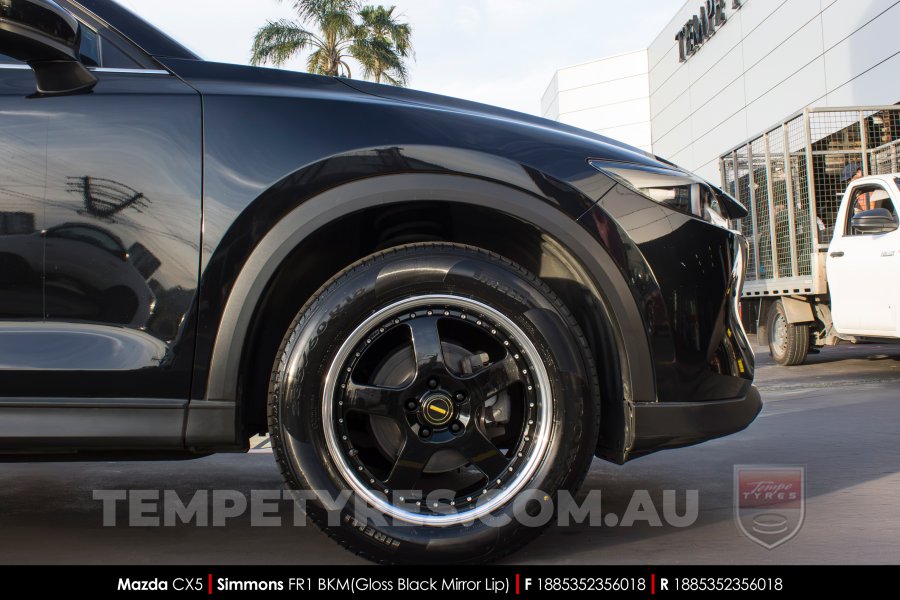 18x8.5 18x9.5 Simmons FR-1 Gloss Black on Mazda CX5