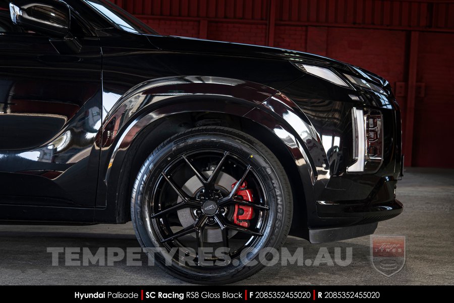 20x8.5 SC Racing RS8 Gloss Black on Hyundai Palisade