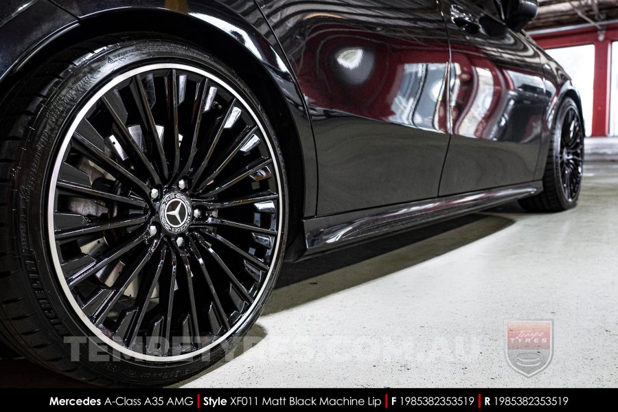 19x8.5 Style XF011 Matt Black Machine Lip on Mercedes A-Class