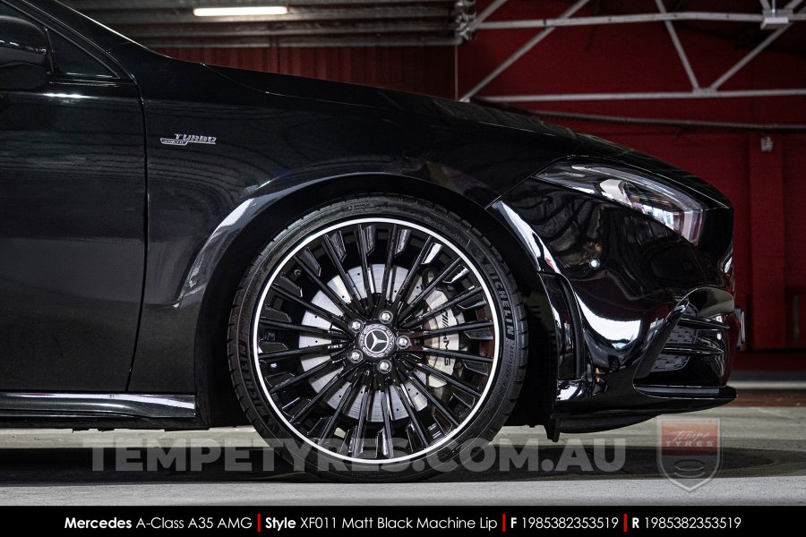19x8.5 Style XF011 Matt Black Machine Lip on Mercedes A-Class