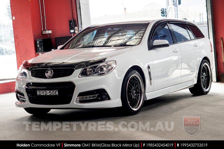 19x8.5 19x9.5 Simmons OM-1 Gloss Black on Holden Commodore VF