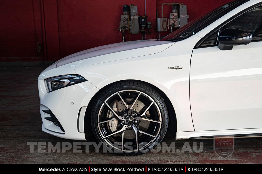 19x8.0 19x9.0 5626 MB507 Black Polished on Mercedes A-Class