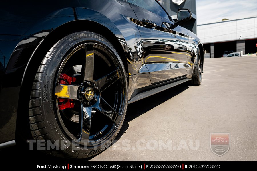 20x8.5 20x10 Simmons FR-C Satin Black NCT on Ford Mustang