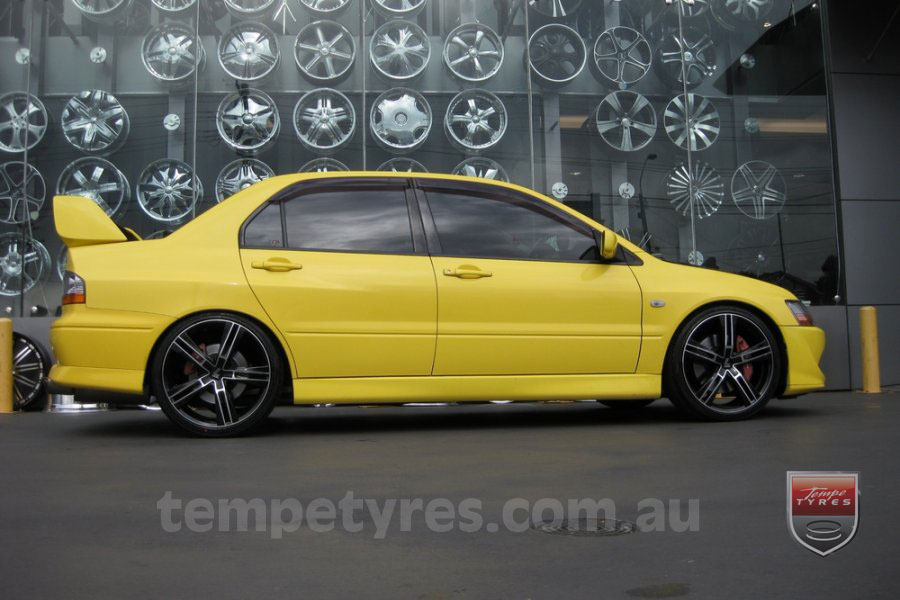 19x8.5 19x9.5 Lenso Eurostyle 6 BKF ES6 on Mitsubishi Evolution