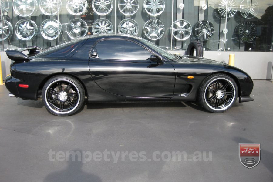 19x8.0 19x10 Lenso GF7 Black on MAZDA RX7