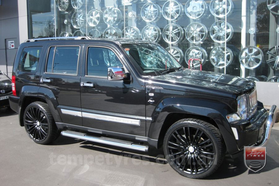 22x9.5 Lenso Como Black on JEEP CHEROKEE