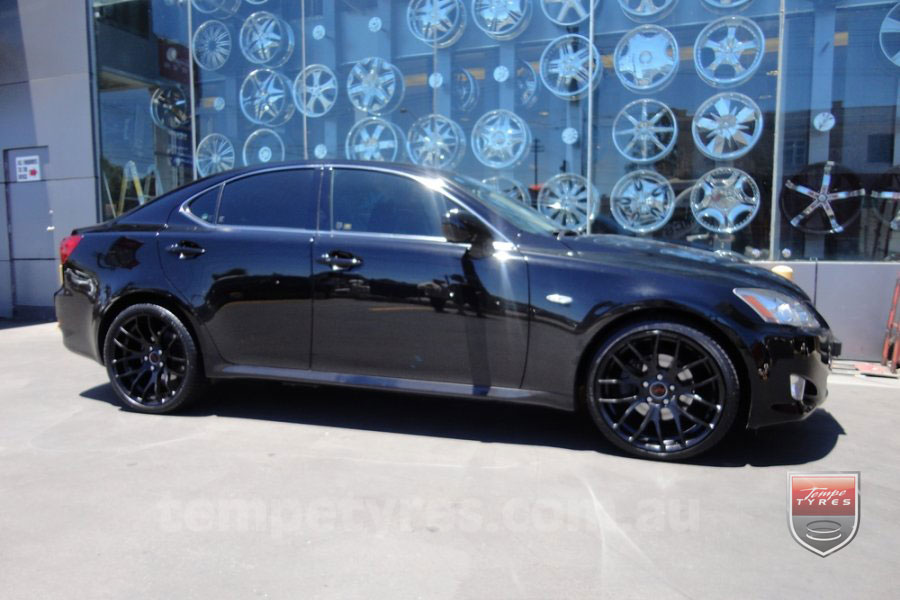 19x8.5 GTS-R Black on LEXUS IS