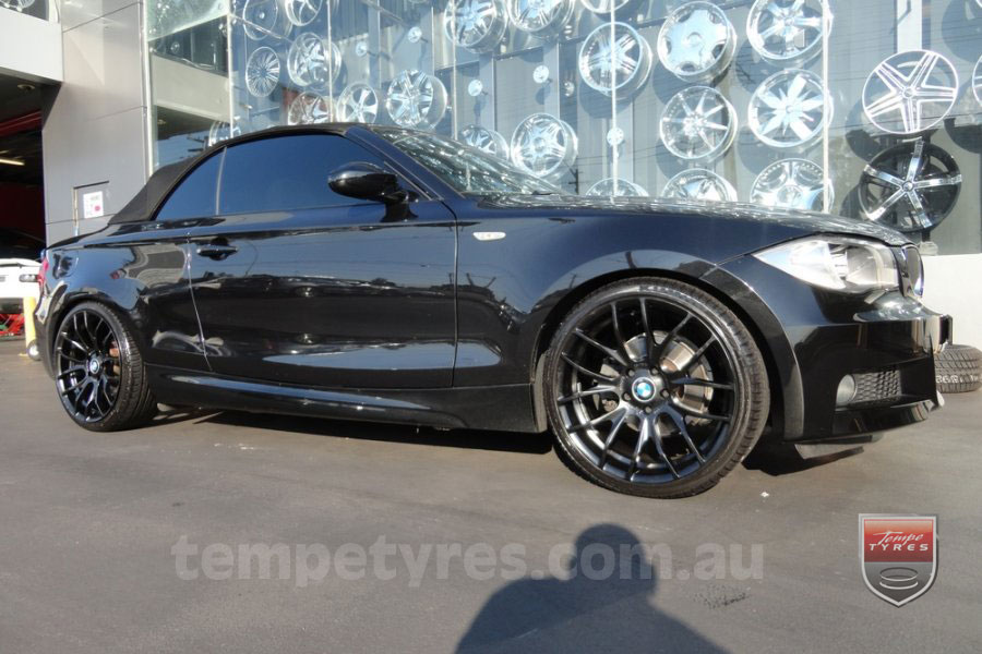 19x8.5 GTS-R Black on BMW 1 SERIES