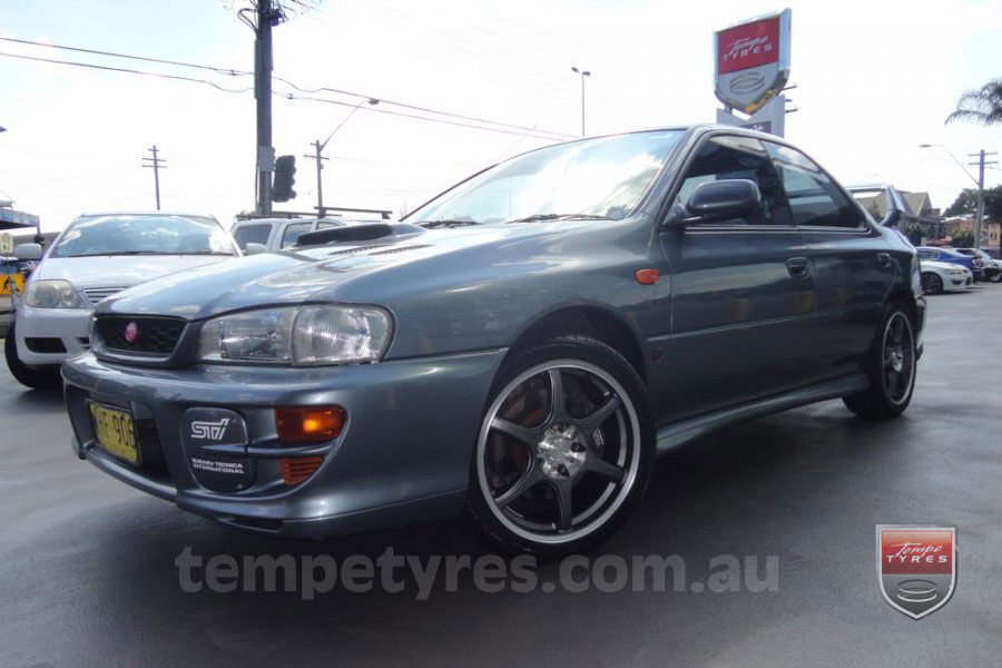 17x7.0 Lenso DC6 Grey on SUBARU IMPREZA