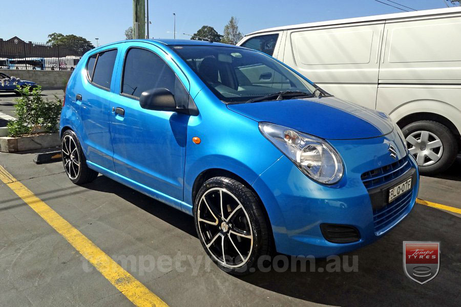 17x7.0 Fox R2 Black on SUZUKI ALTO