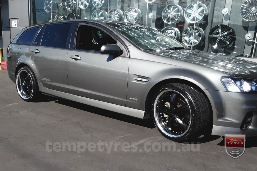 20x8.5 20X10 Lenso Groove Black on HOLDEN COMMODORE
