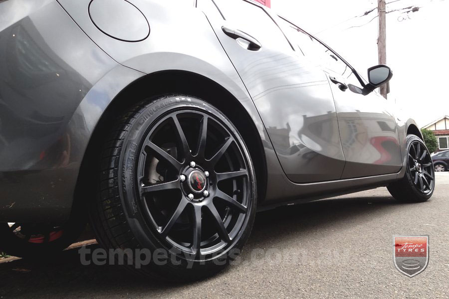 17x8.0 MB688 Matte Black on MAZDA 3