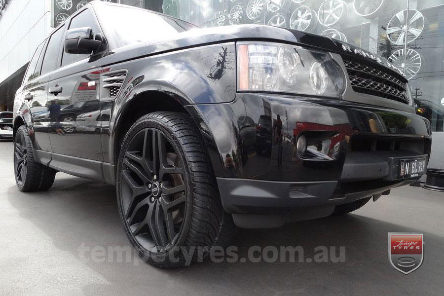 22x9.5 RRSPORT Matte Black on RANGE ROVER SPORT