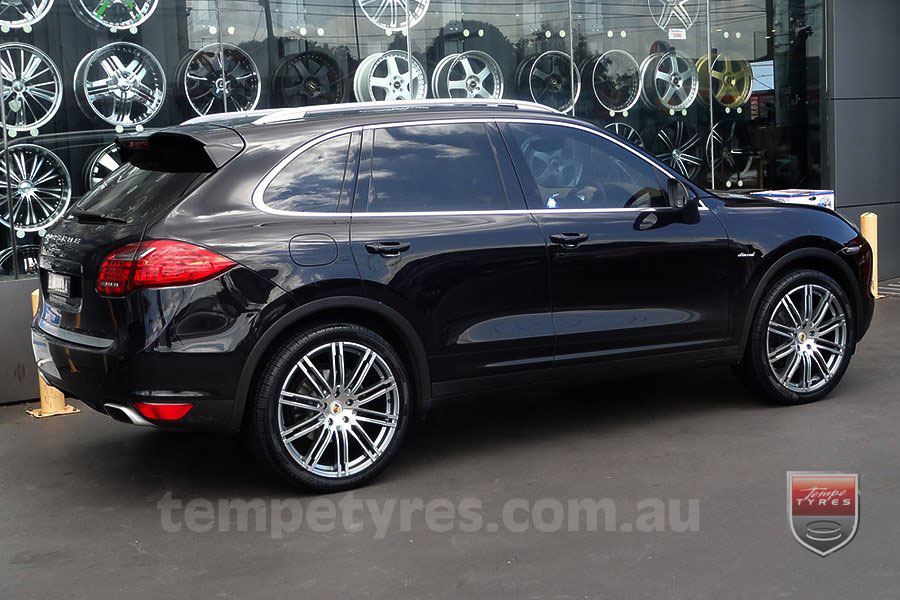 22x9.0 Cayenne-S Machine Face Gunmetal on PORSCHE CAYENNE