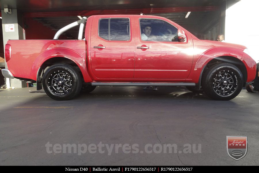 17x9.0 Ballistic Anvil Millworks on NISSAN NAVARA D40