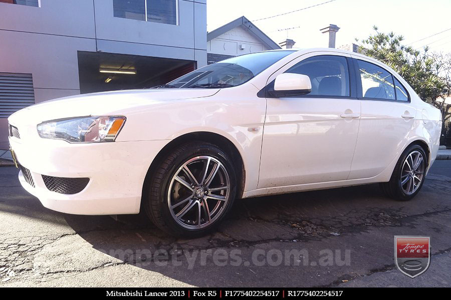 17x7.5 Fox R5 Gunmetal on MITSUBISHI LANCER