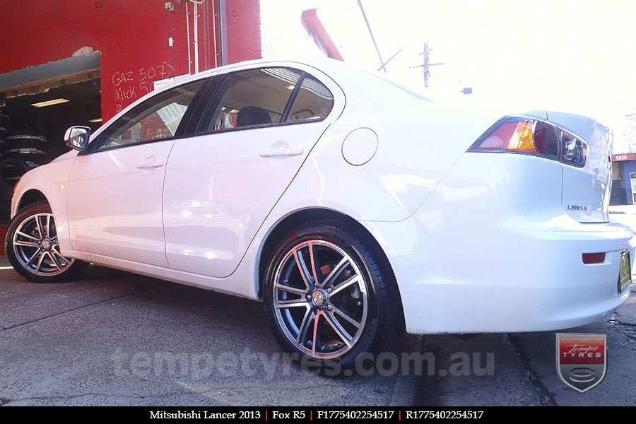 17x7.5 Fox R5 Gunmetal on MITSUBISHI LANCER