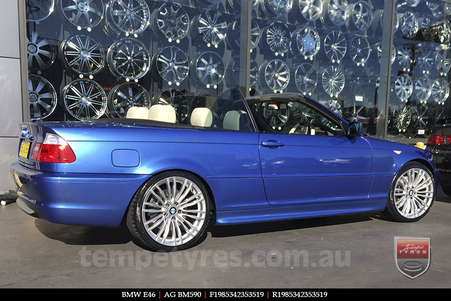 19x8.5 19x9.5 BM590 Silver on BMW E46