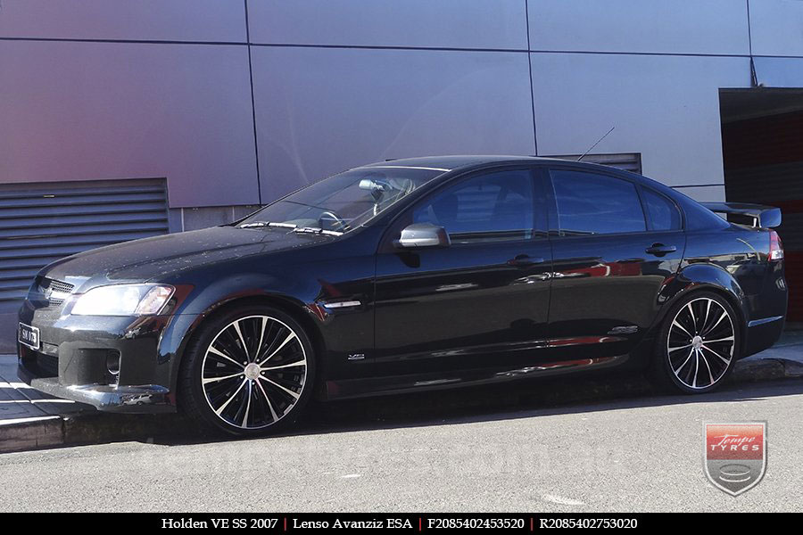 20X8.5 Lenso ESA Black on HOLDEN COMMODORE VE