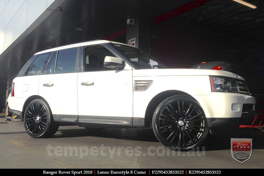 22x9.5 Lenso Como Black on RANGE ROVER SPORT