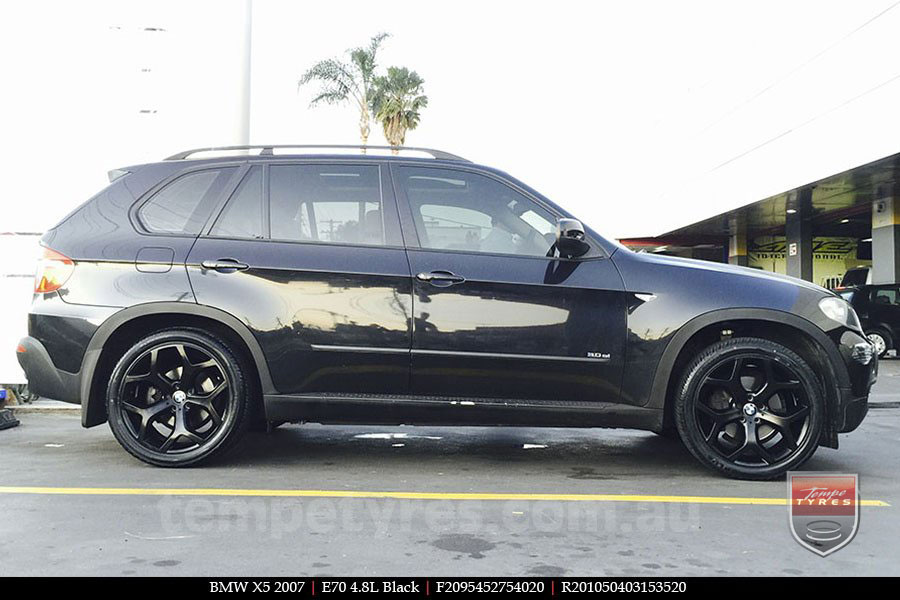 20x9.5 20x10.5 E70 4.8L Black on BMW X5