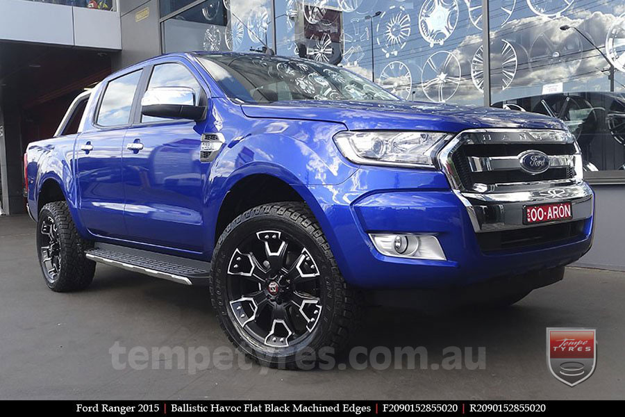 20x9.0 Ballistic Havoc Black on FORD RANGER 