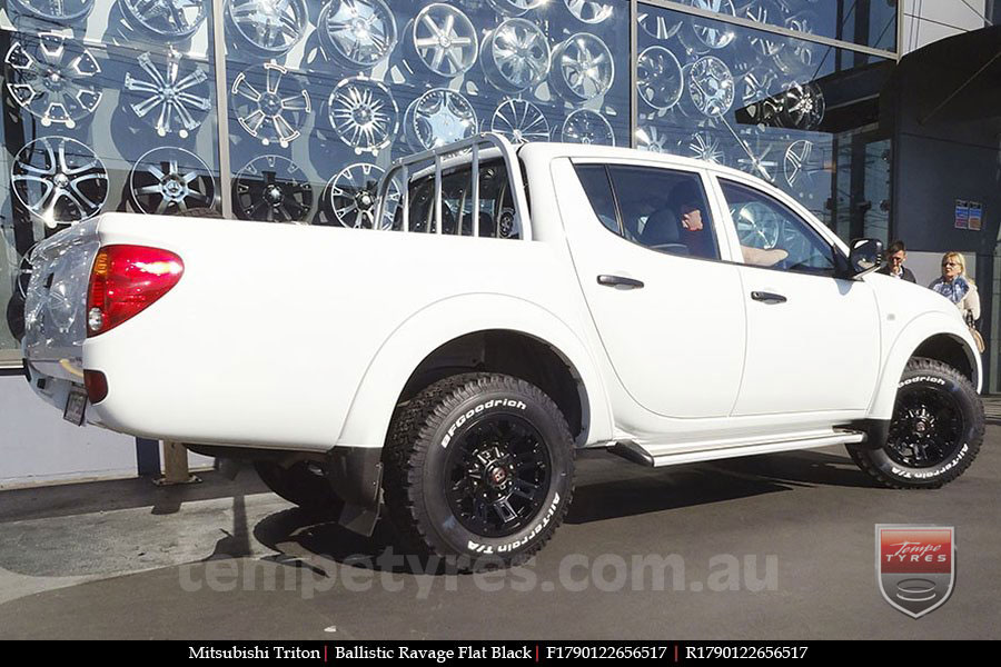 17x9.0 Ballistic Ravage Flat Black on MITSUBISHI TRITON