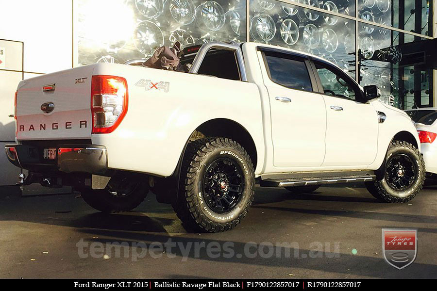 17x9.0 Ballistic Ravage Flat Black on FORD RANGER 