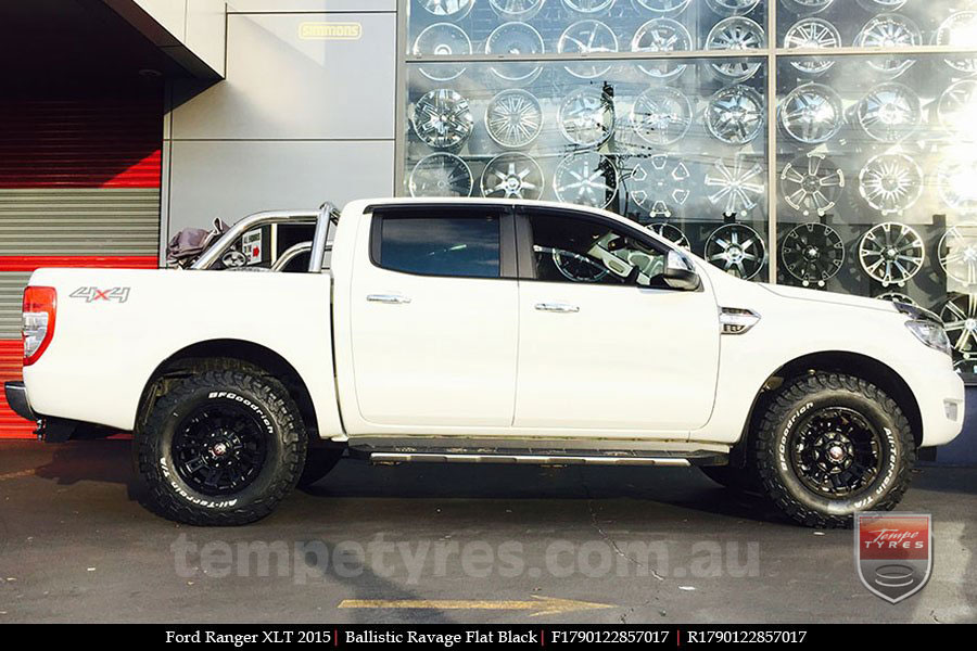 17x9.0 Ballistic Ravage Flat Black on FORD RANGER 