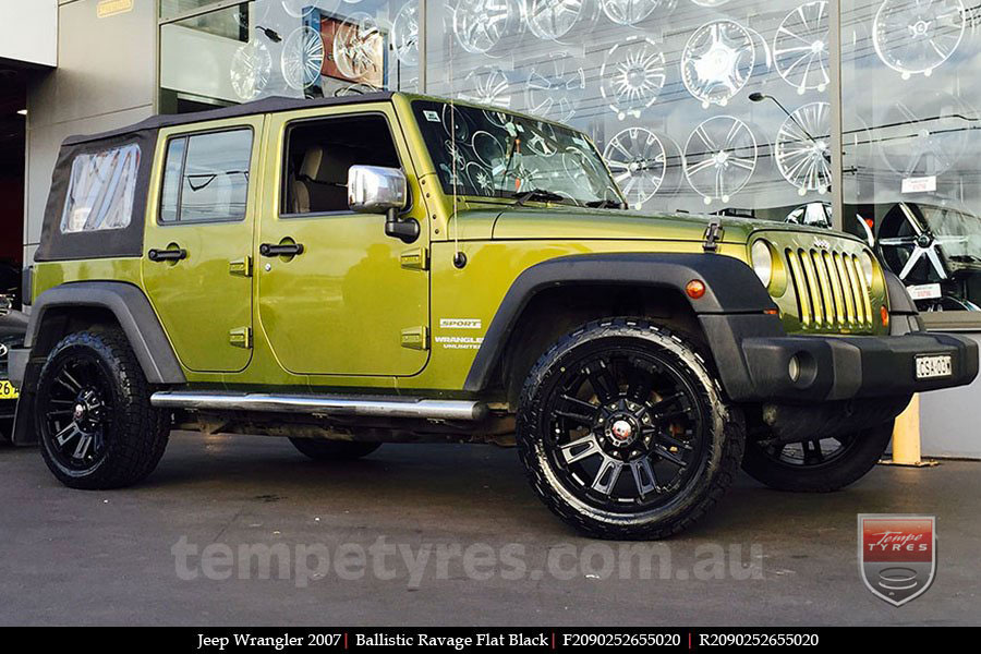 20x9.0 Ballistic Ravage Flat Black on JEEP WRANGLER