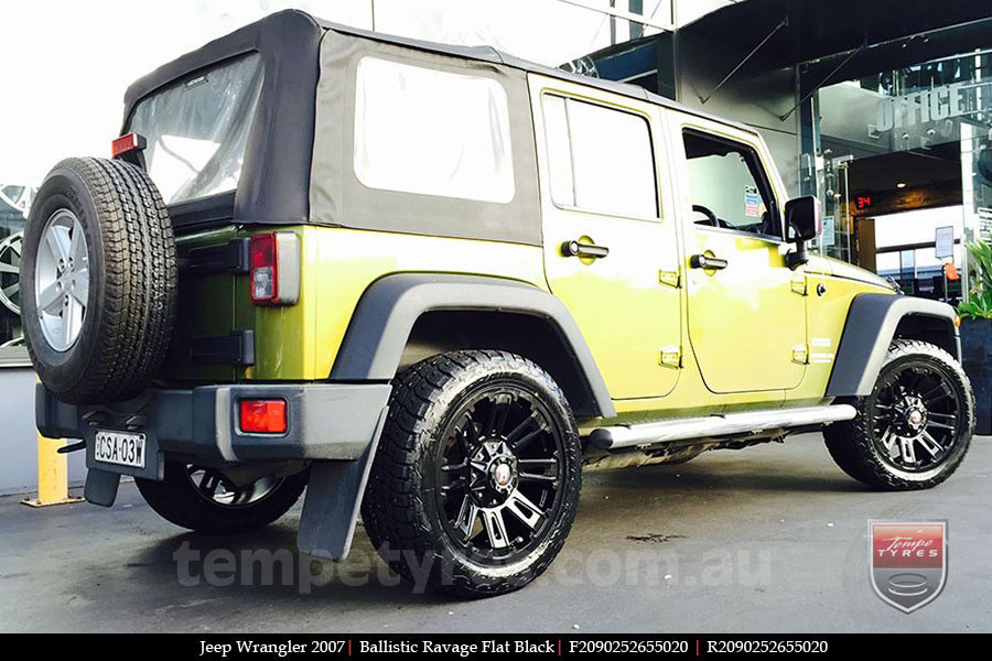 20x9.0 Ballistic Ravage Flat Black on JEEP WRANGLER