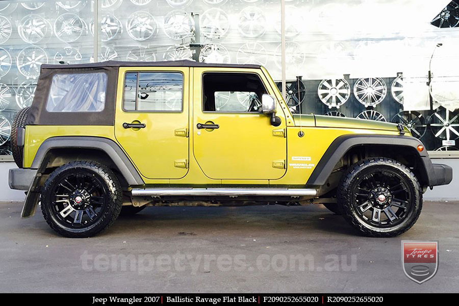 20x9.0 Ballistic Ravage Flat Black on JEEP WRANGLER