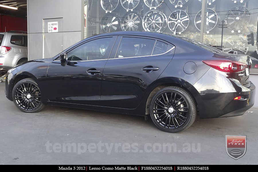 18x8.0 Lenso Como Black on MAZDA 3