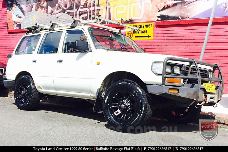 17x9.0 Ballistic Ravage Flat Black on TOYOTA LANDCRUISER 80 SERIES