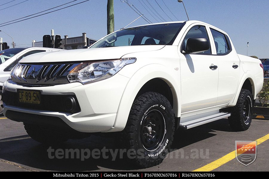 16x7.0 Gecko Steel Black on MITSUBISHI TRITON