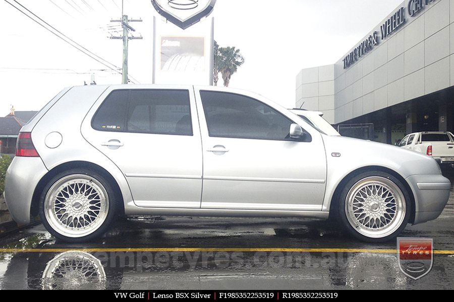 19x8.5 Lenso BSX Silver on VW GOLF