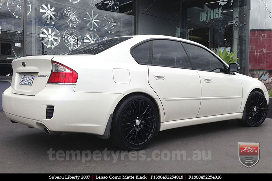 18x8.0 Lenso Como Black on SUBARU LIBERTY 