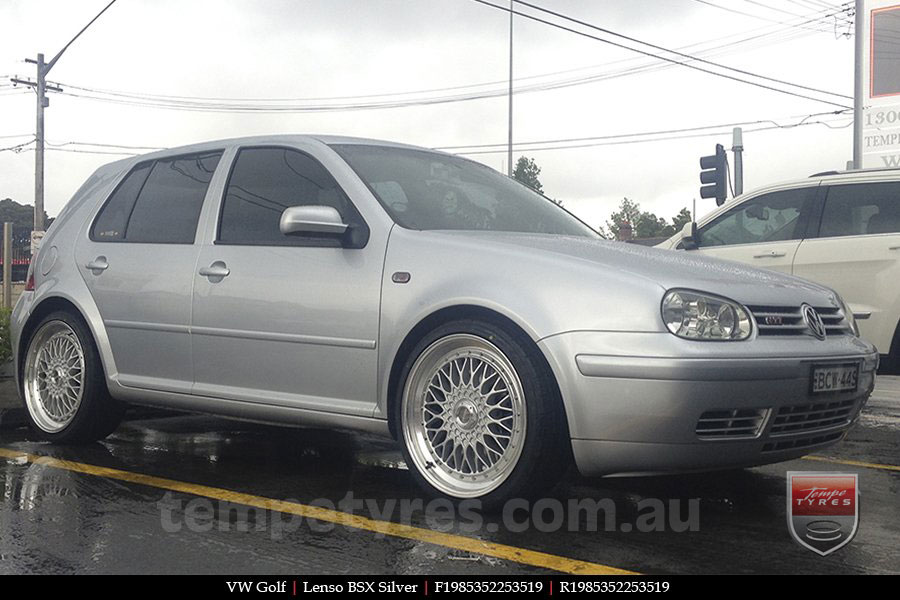 19x8.5 Lenso BSX Silver on VW GOLF