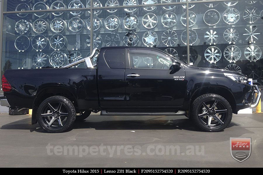 20x9.5 Lenso Z01 Black on TOYOTA HILUX