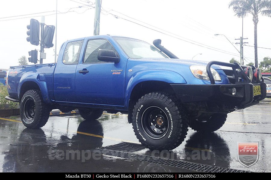 16x8.0 Gecko Steel Black on MAZDA BT50