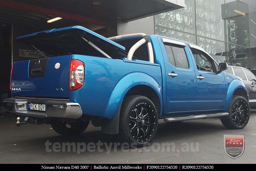 20x9.0 Ballistic Anvil Millworks on NISSAN NAVARA D40