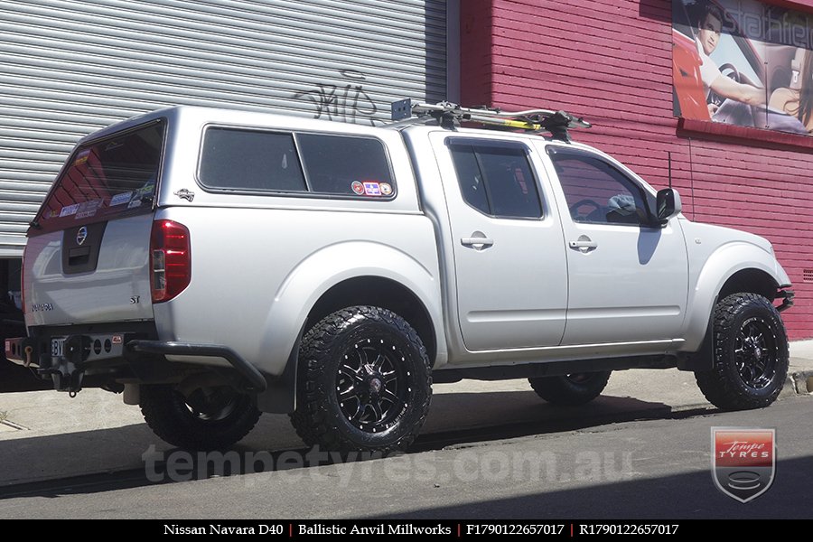 17x9.0 Ballistic Anvil Millworks on NISSAN NAVARA D40 