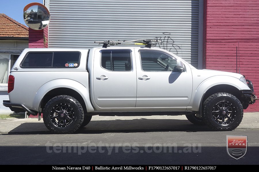 17x9.0 Ballistic Anvil Millworks on NISSAN NAVARA D40 