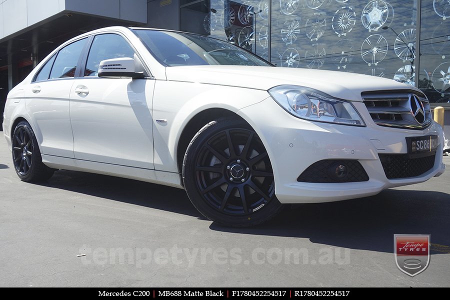 17x8.0 MB688 Matte Black on MERCEDES C-Class