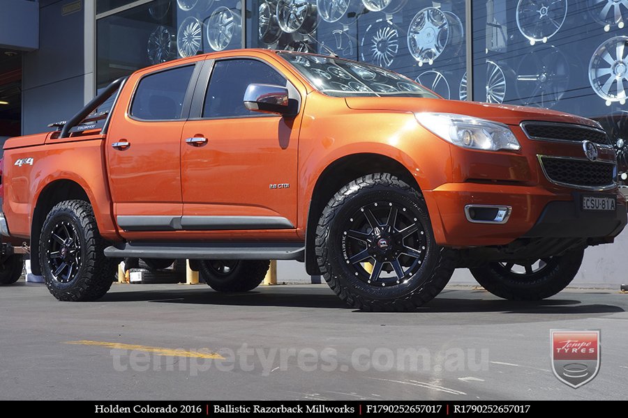 17x9.0 Ballistic Razorback Millworks on HOLDEN COLORADO