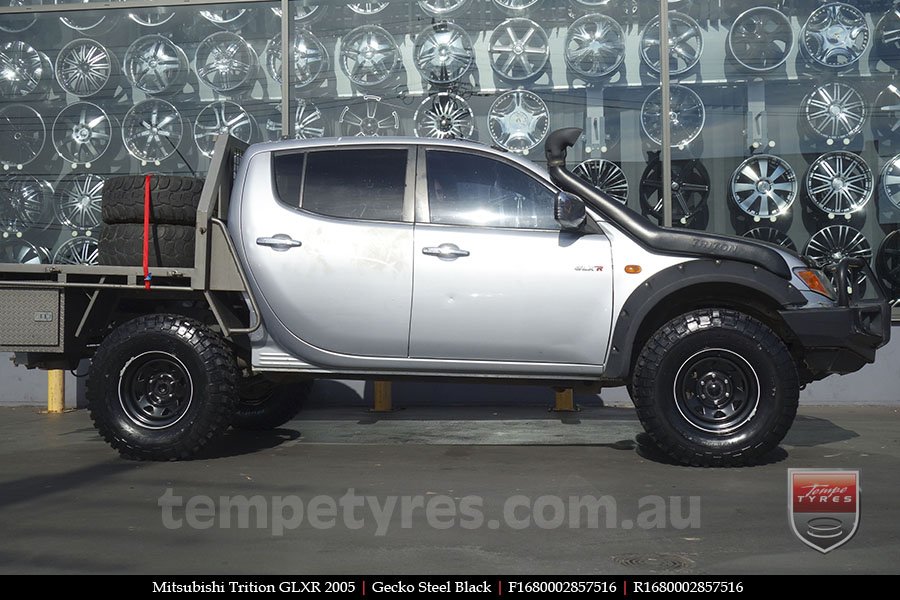 16x8.0 Gecko Steel Black on MITSUBISHI TRITON