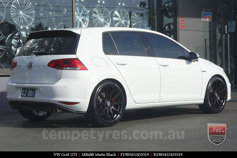 19x8.5 MB688 Matte Black on VW GOLF