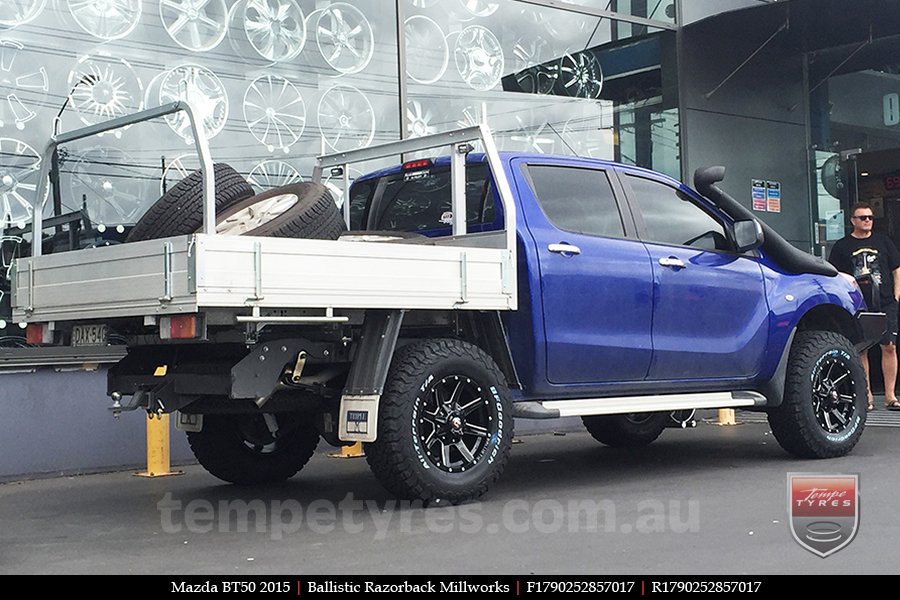 17x9.0 Ballistic Razorback Millworks on MAZDA BT50