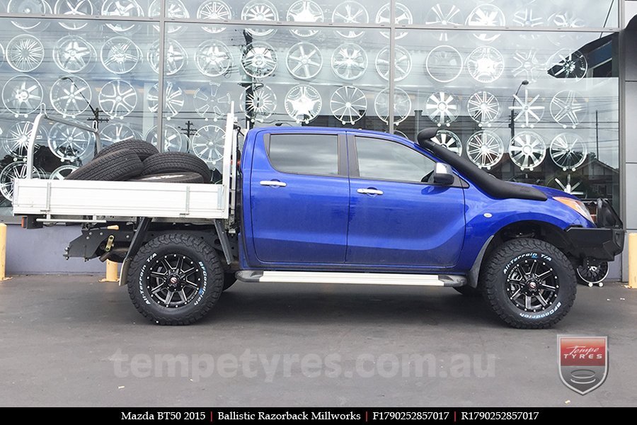 17x9.0 Ballistic Razorback Millworks on MAZDA BT50