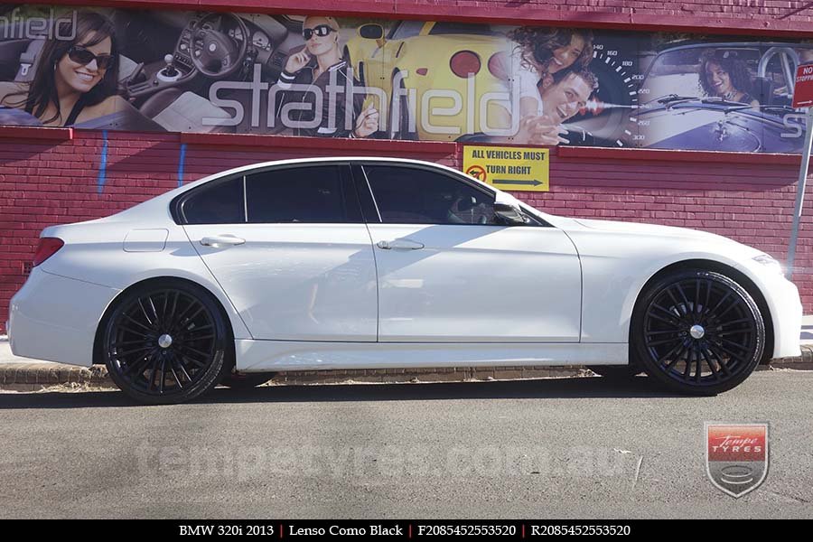 20x8.5 Lenso Como Black on BMW 3 SERIES